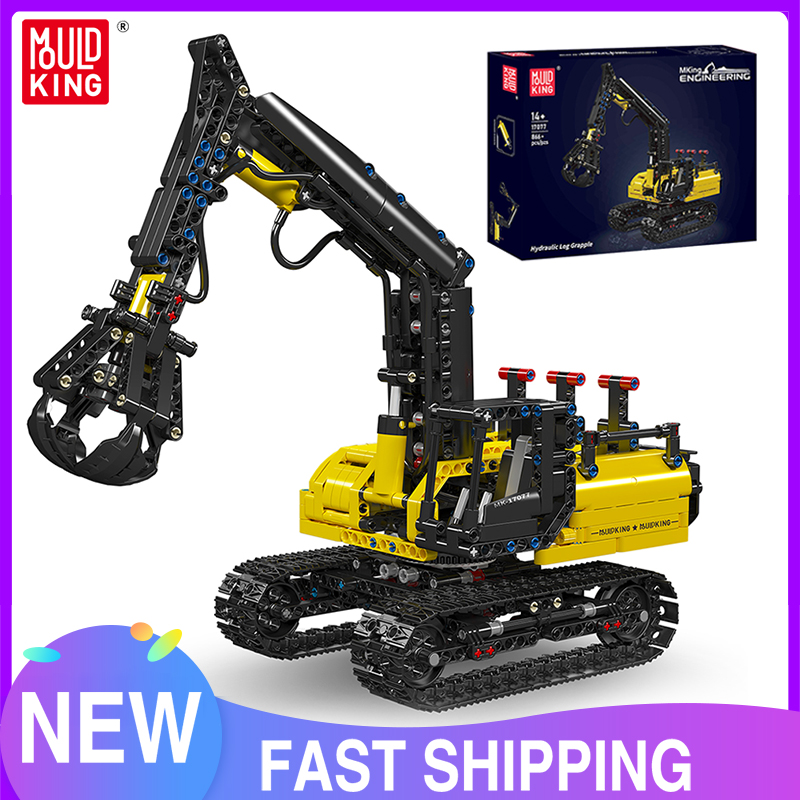 Mould King 17077 Technical Car Toys The Hydraulic Log Grapple Building Block Enginerring Truck Brick Set Kids Christmas Gift